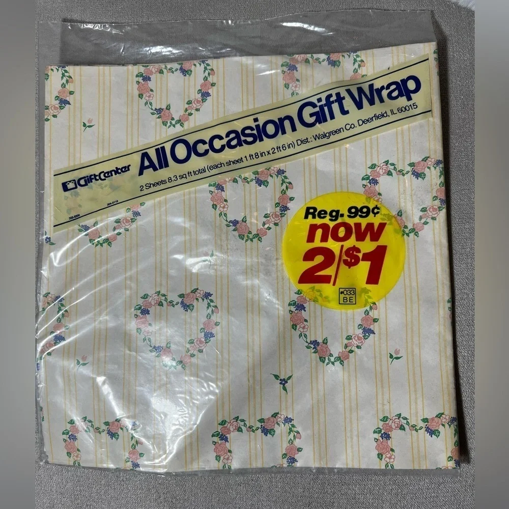 NEW Vintage Gift Center Walgreen Gift Wrap